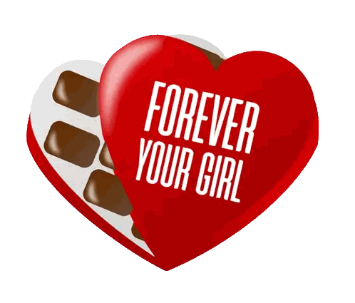 Forever Your Girl Heart Chocolates Sticker