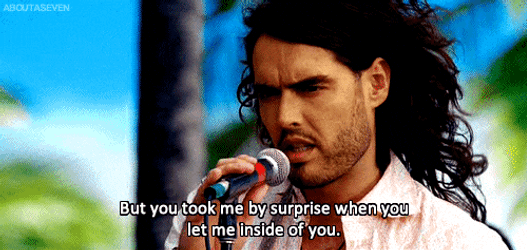 Forgetting Sarah Marshall Russell Brand Singing GIF