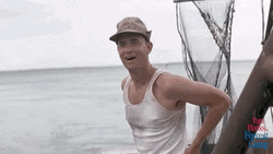 Forrest Gump Being Cheerful With Lt Dan GIF