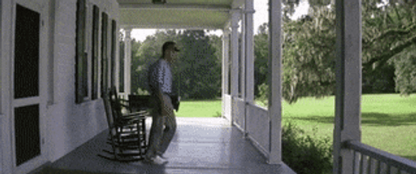 Forrest Gump Running From House Porch GIF