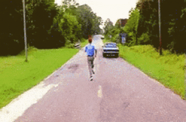 Forrest Gump Running In Reverse GIF