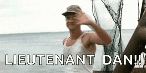 Forrest Gump Waves At Lt Dan GIF