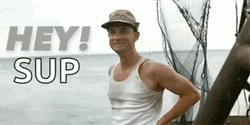 Forrest Gump Waving Hey Sup GIF