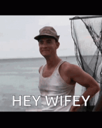 Forrest Gump Waving Hey Wifey GIF