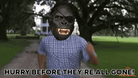 Forrest Gump With Gorilla Head Running GIF