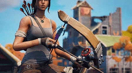Fortnite Lara Croft Arrow Battle GIF