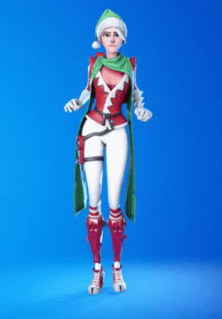 Fortnite Skins Sarah Wearing Elf Costume GIF
