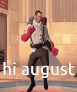 Fortress Character Hello August Dance GIF