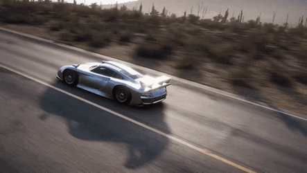 Forza Horizon 5 Porsche 911 GT1 Silver GIF