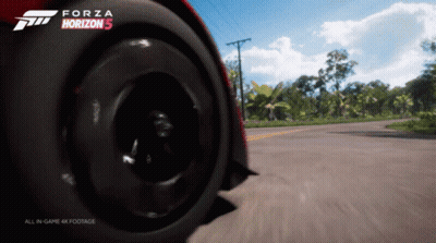 Forza Horizon 5 Poster Car Driving Down Road GIF
