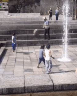 Fountain Flip Up Kids Falling GIF