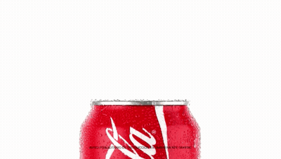 Four Cans Of Coca-Cola Lined Up GIF