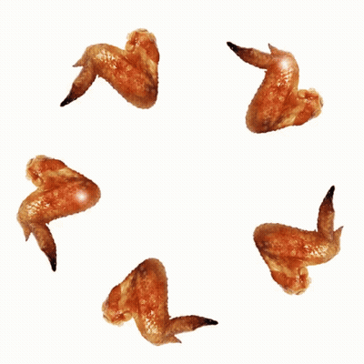 Four Chicken Wings Are Arranged In A Circle GIF