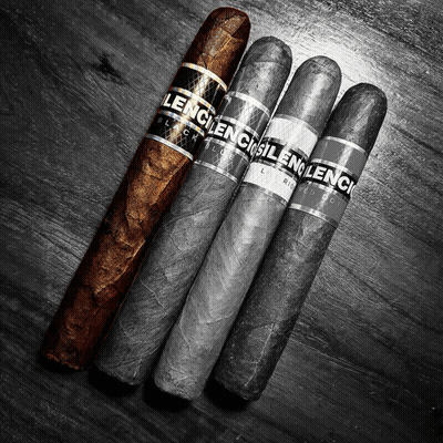 Four Cigars Lined Up With Silence Label GIF