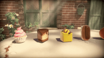 Four Different Types Of Desserts Are On A Table Outside GIF
