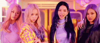 Four Girls With Purple Hair GIF