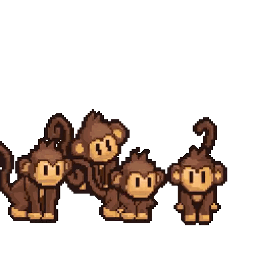 Four Monkeys Standing Together Sticker