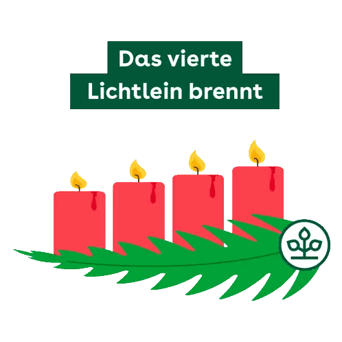 Four Red Candles With Das Vierte Lichtlein Brennt Sticker
