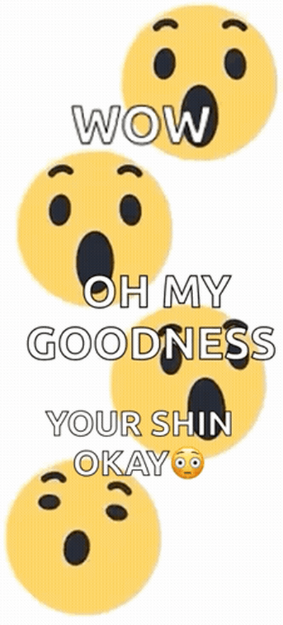 Four Smiley Faces Stacked Wow Oh My Goodness Your Shin Okay GIF