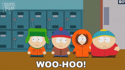 Four South Park Characters In Front Of Lockers GIF