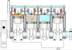 Four Stroke Engine Pumping Illustration GIF