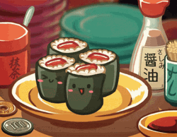 Four Sushi Rolls GIF