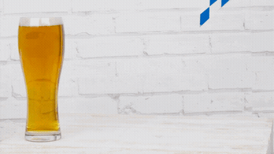 Four Tall Glasses Filled With Beer GIF