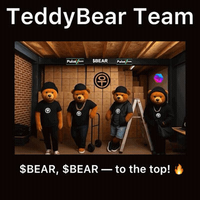Four Teddy Bears Standing In Warehouse Saying Teddy Bear Team OG / CA GIF