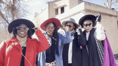 Four Women In Hats And Sunglasses GIF