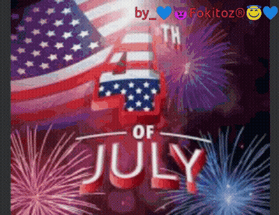 Fourth Of July Fireworks Greeting Card GIF