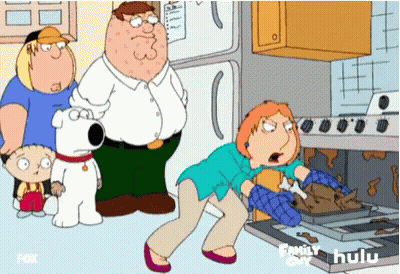 Fox Advertisement For Family Guy Woman Holding Dog In Oven GIF