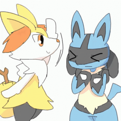 Fox And Blue Rabbit Drawing GIF