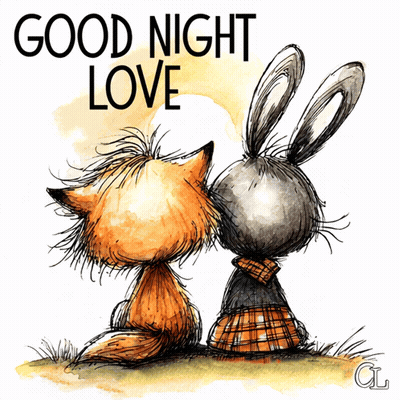 Fox And Rabbit Saying Good Night Love GIF