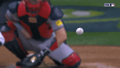Fox Broadcast Baseball Game With Catcher GIF