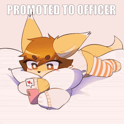 Fox Cute Blush Promoted To Officer  GIF