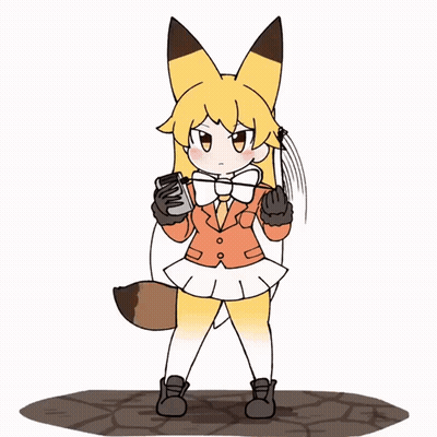 Fox Girl With Bow Tie GIF
