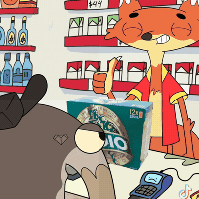 Fox Giving Thumbs Up Next To Box Of Oio GIF