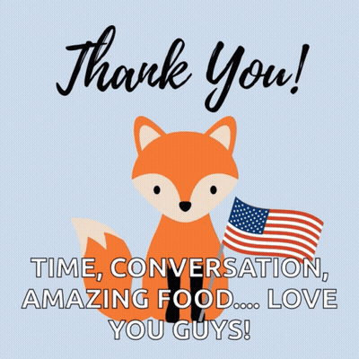 Fox Holding American Flag Thank You Time Conversation Amazing Food Love You Guys GIF