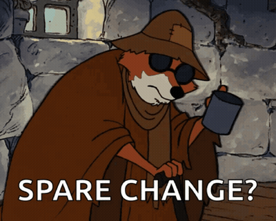 Fox Holding Mug Spare Change GIF