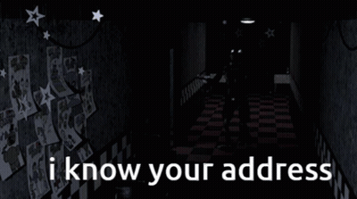 Fox In Dark Room Saying I Know Your Address GIF