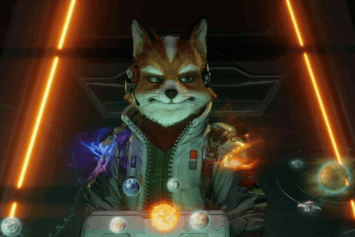Fox In Headphones And Jacket Holding Box GIF