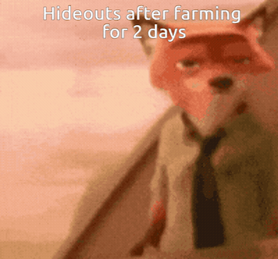 Fox In Suit And Tie Saying Hideouts After Farming For 2 Days GIF