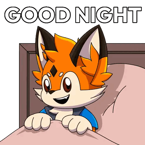 Fox Lying In Bed Good Night Sticker