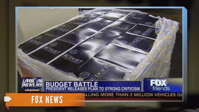 Fox News Showing Budget Battle Books GIF