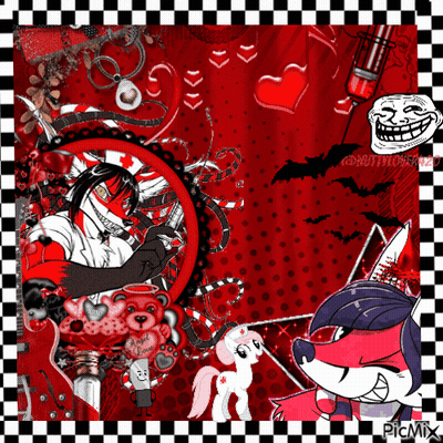 Fox Nurse On Red Black Checkered Background GIF