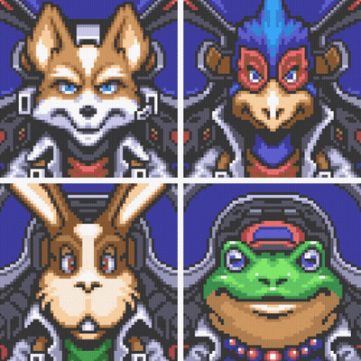 Fox Rabbit Frog Bird Pixel Art