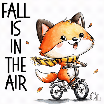 Fox Riding Bike Fall Is In The Air GIF