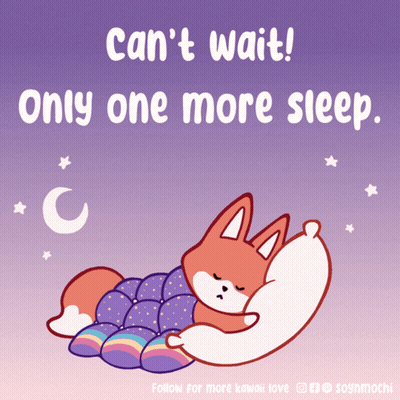 Fox Sleeping Can't Wait Only One More Sleep GIF