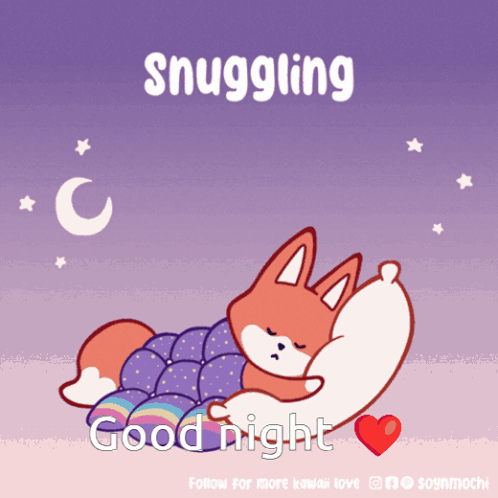 Fox Sleeping On Pillow Good Night GIF
