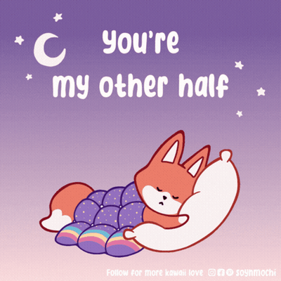 Fox Sleeping Under Blanket You're My Other Half GIF